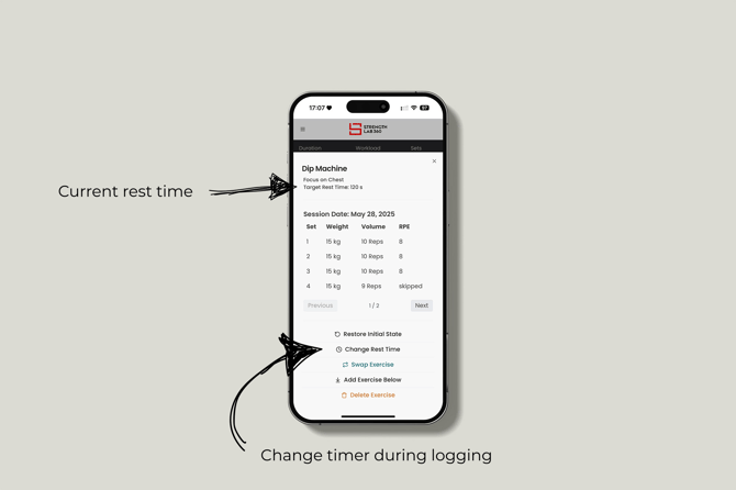 Change timer during logging