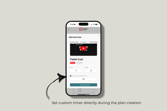 Set Custom timer directly during the plan creation